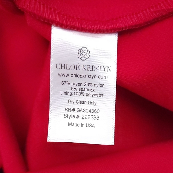 NWT $348 Chloe Kristyn Ponte Knit Bianca Red Dress Stretchy Women Size 2X - Picture 8 of 9